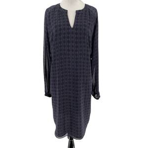 CAbi #3102 Women's Harlequin Diamond Print Long Sleeve Shift Dress Size Medium